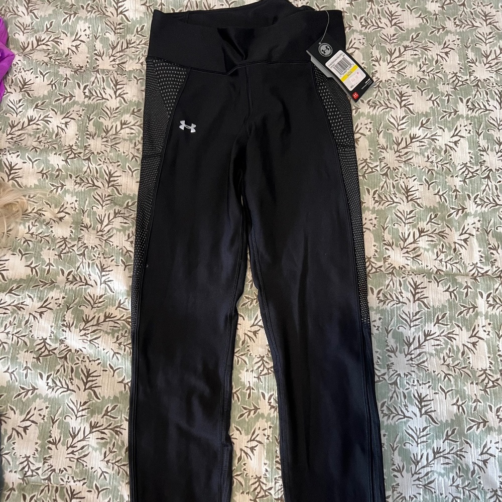Under Armour Black Womens Heatgear Reflectivity Leggings M